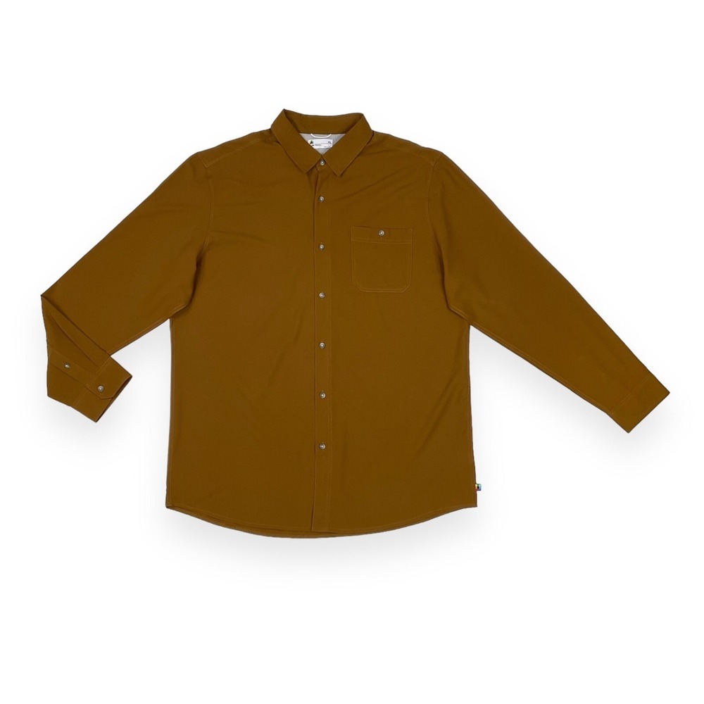 Union Bay Shirt Mens XL Brown Long Sleeve Button Down UB Tech NWOT
